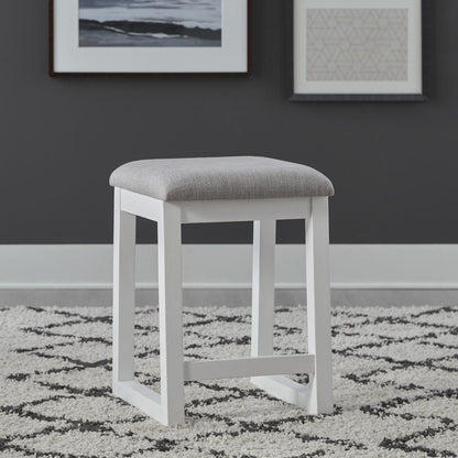 Uph Console Stool Contemporary White in Two-Tone Shell White