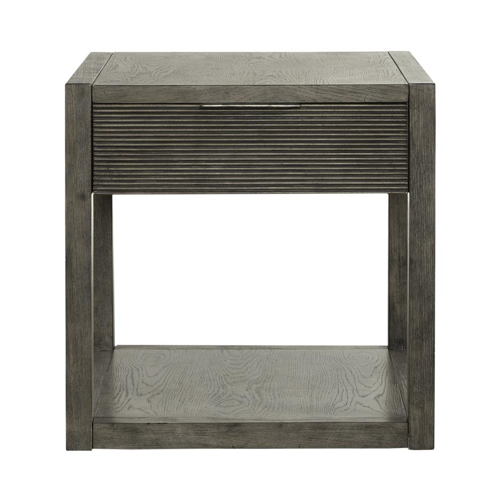 Liberty Furniture Bartlett Field End Table in Driftwood in Dusty Taupe Finish