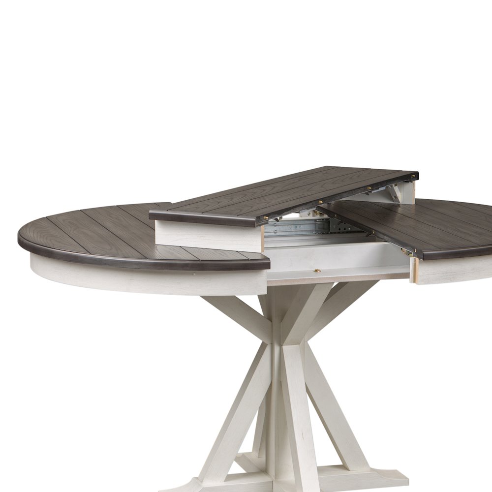 Pedestal Table in Poplar & Rubberwood Solids w Pine Veneer