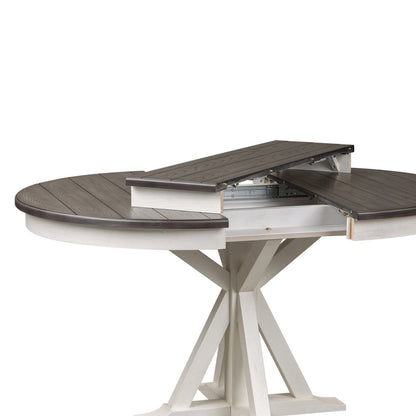 Pedestal Table in Poplar & Rubberwood Solids w Pine Veneer