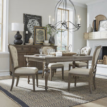 Americana Farmhouse Optional 5 Piece Leg Table Set in Dusty Taupe & Black color