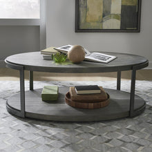 Modern View Oval Cocktail Table in Gauntlet Gray