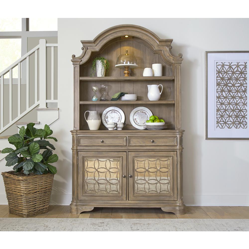 Magnolia Manor Hutch & Buffet in Weathered Bisque