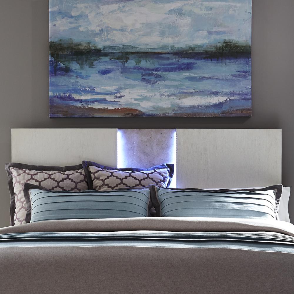 Mirage King Travertine Panel Headboard in Wirebrushed White