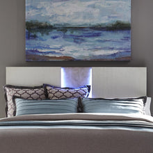 Mirage King Travertine Panel Headboard in Wirebrushed White