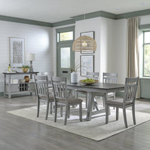 Newport 7 Piece Trestle Table Set in Rubberwood Solids w/ Mindy Veneers