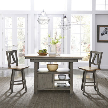 Lindsey Farm Kitchen Island in Rubberwood Solids & Veneers w/ MDF