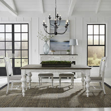 River Place 5 Piece Rectangular Table Set - Riverstone White & Tobacco