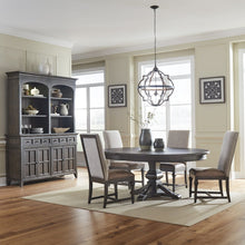 Paradise Valley Opt 5 Piece Pedestal Table Set in Saddle Brown color