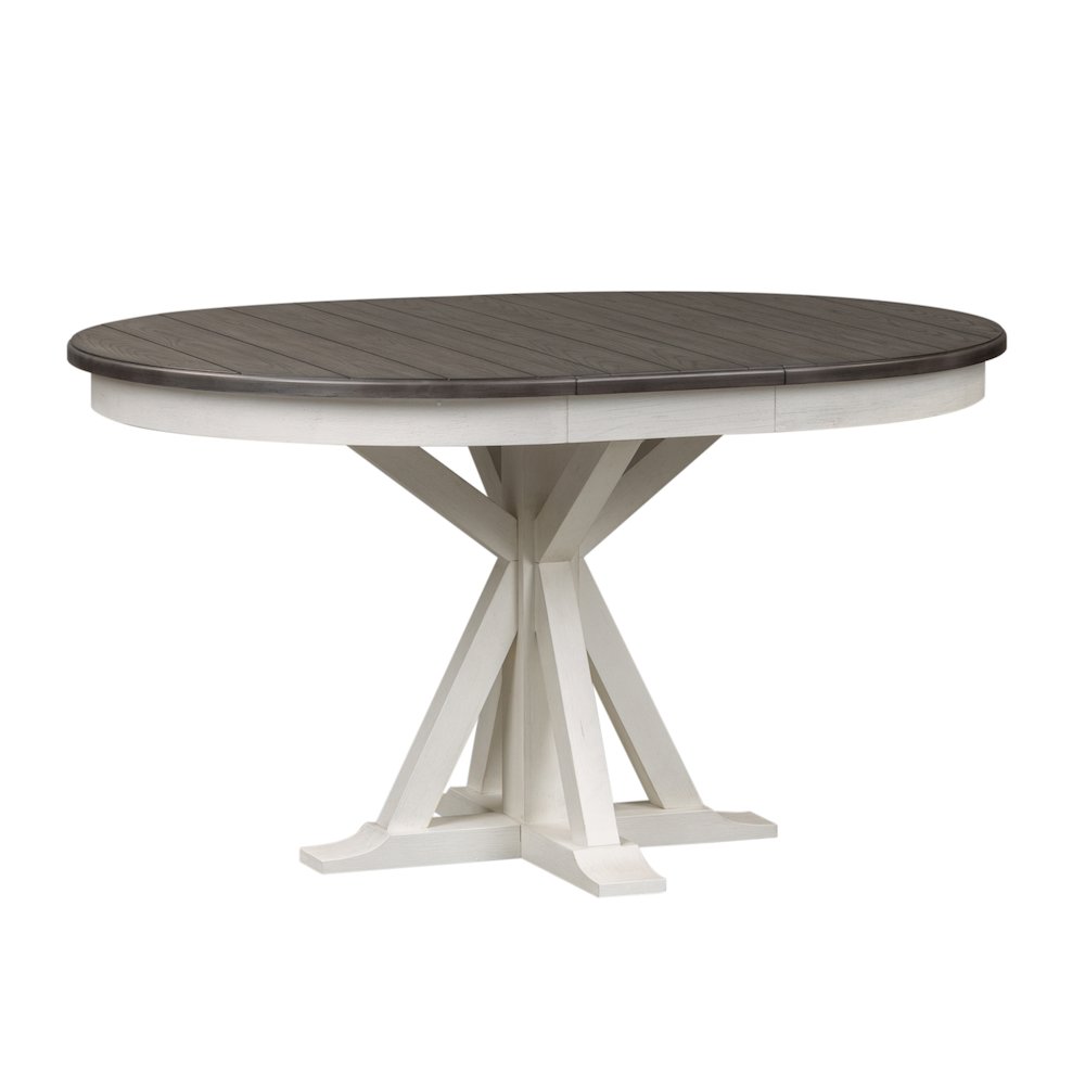 Pedestal Table in Poplar & Rubberwood Solids w Pine Veneer