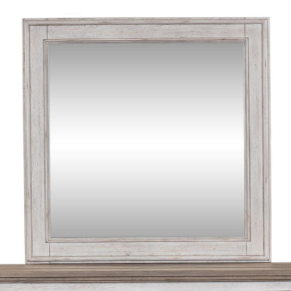 Heartland Landscape Mirror in Antique White w/ Tobacco Top