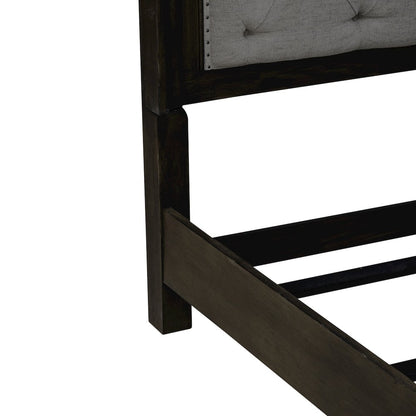 Queen Uph Bed in Rubberwood Solids & Split Heart White Oak Veneers