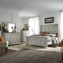 King Panel Bed, Dresser & Mirror, Chest in Rubberwood Solids and Wood Products