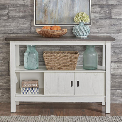 Brook Bay Sideboard in Textured White w/ Carbon Gray Top