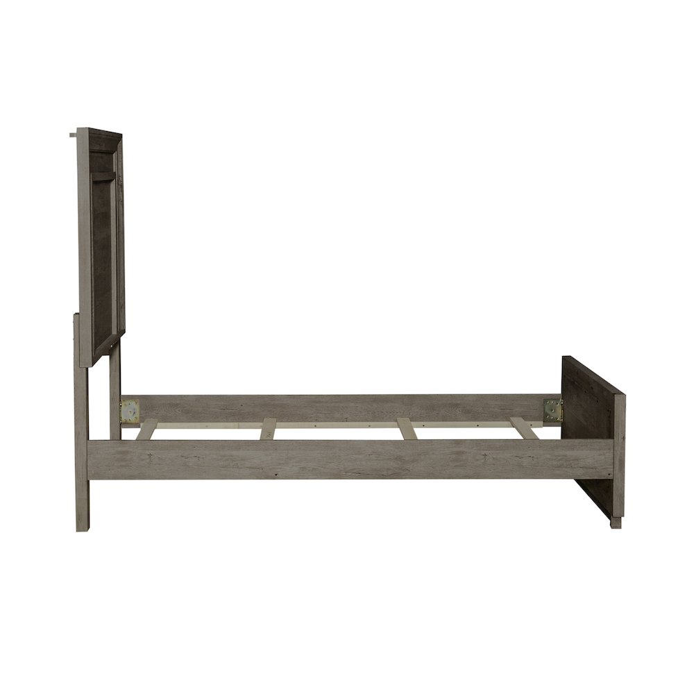 Twin Panel Bed in Rubberwood Solids & Paper Laminate