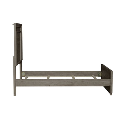 Twin Panel Bed in Rubberwood Solids & Paper Laminate