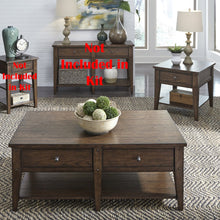 Lake House 3 Piece Set (1-Cocktail 2-End Tables) in Poplar Solids & Oak Veneers