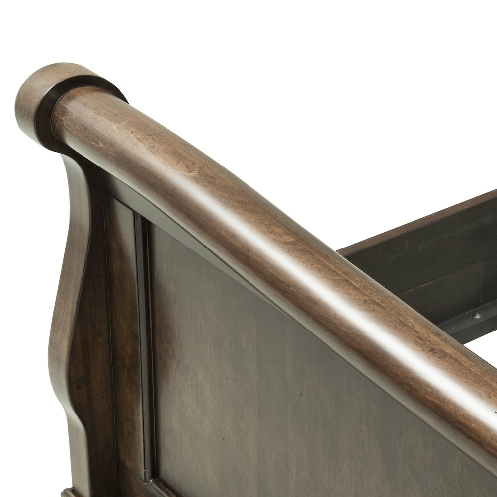 King California Sleigh Bed in Poplar Solids & Pin Knotty Cherry Veneers