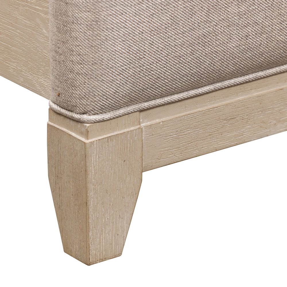 Belmar Queen Upholstered Bed in Rubberwood Solids w/ Split Heart Oak Veneers