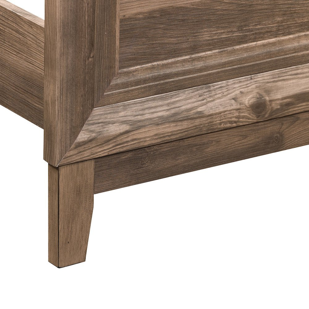Twin Panel Bed in Rubberwood Solids w/ Paper Laminate