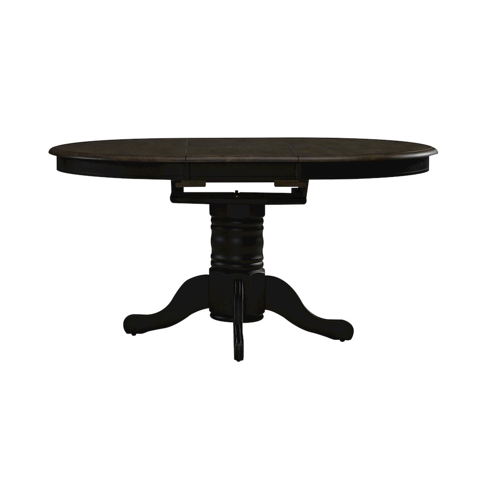 Pedestal Table Set- Black in Rubberwood Solids