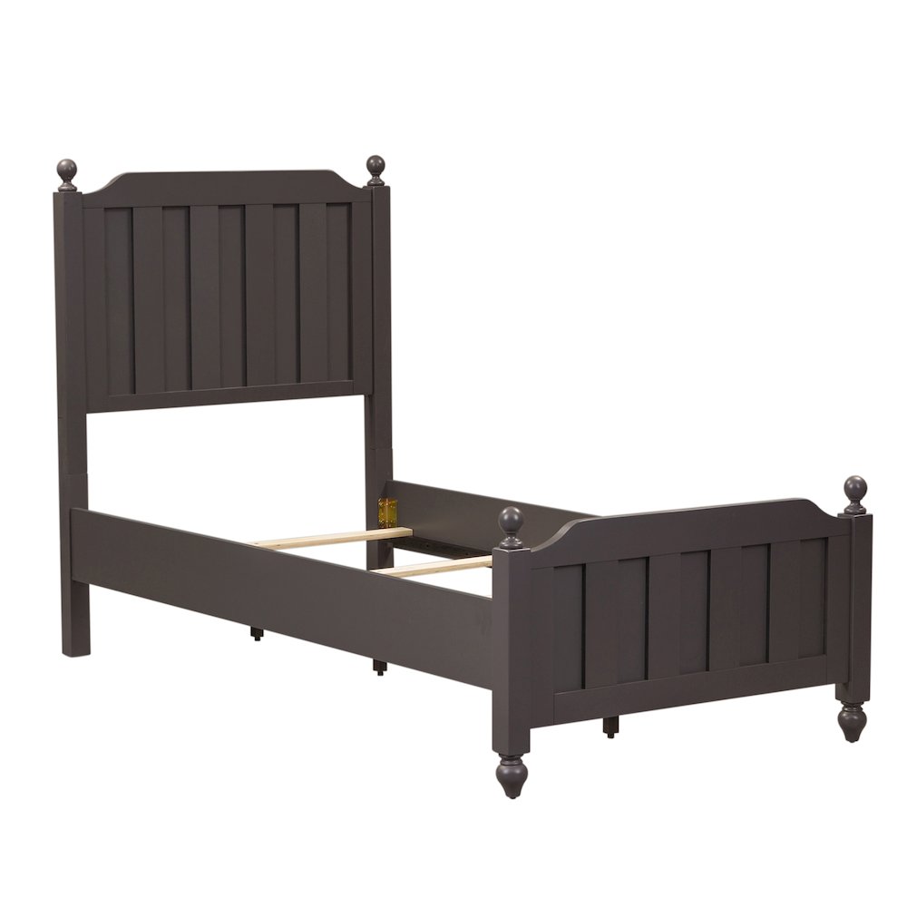 Full Panel Bed, Dresser & Mirror in Melamine & Rubberwood Solid Frame