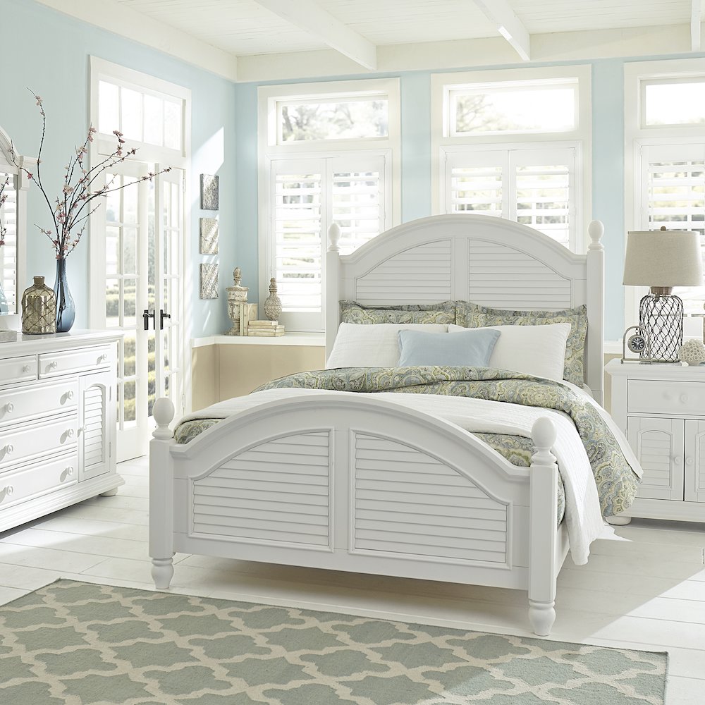 Summer House I King Poster Bed, Dresser & Mirror, Chest, Night Stand