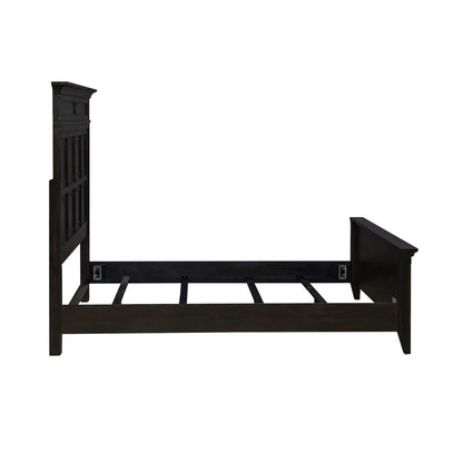 Queen Panel Bed in Rubberwood Solids & Split Heart White Oak Veneers