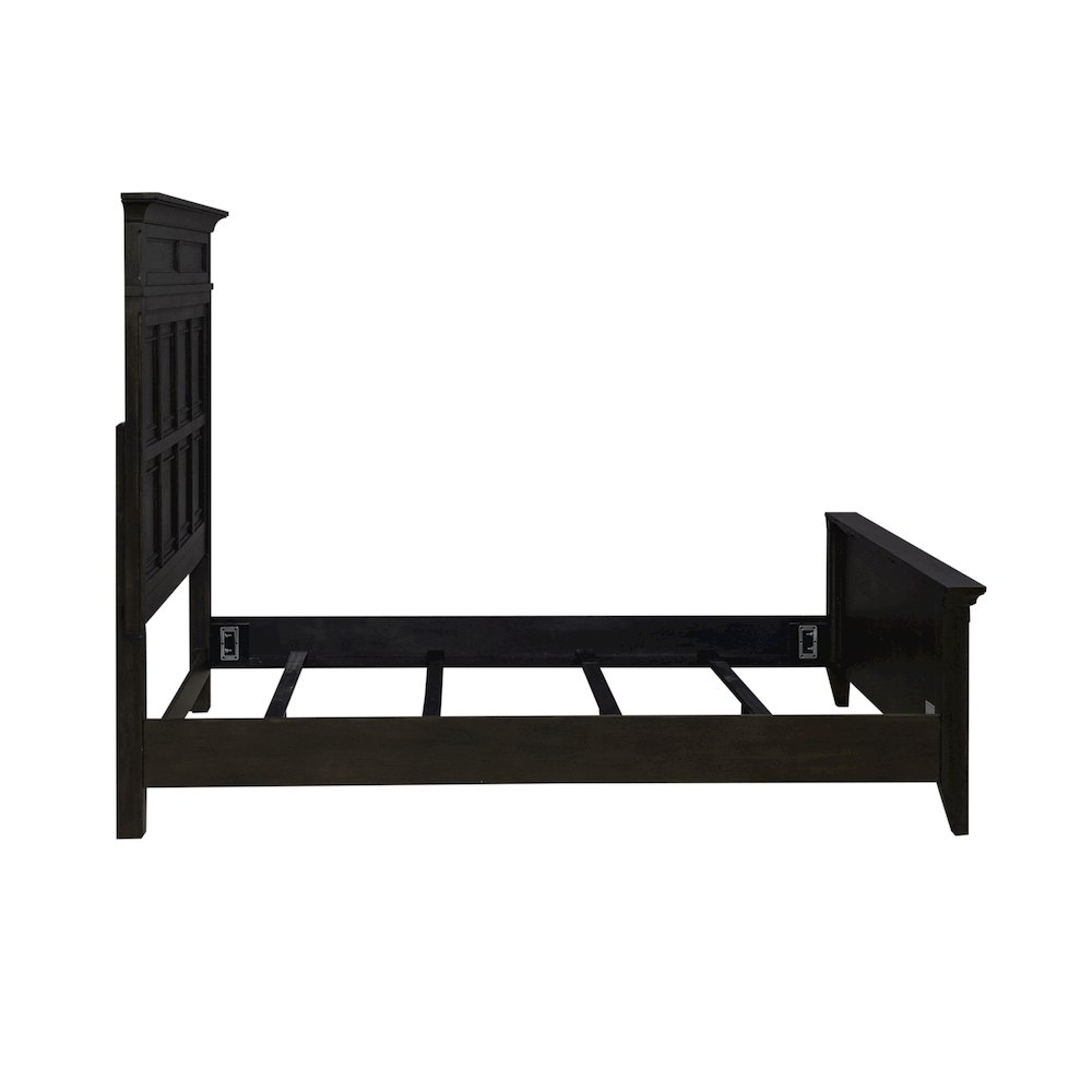 Queen Panel Bed in Rubberwood Solids & Split Heart White Oak Veneers