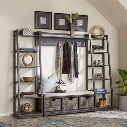 Mill Creek Wall Unit Rubberwood Solids w/ Split Heart White Oak Veneers