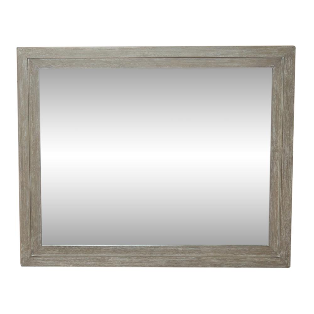Belmar Landscape Mirror in Washed Taupe