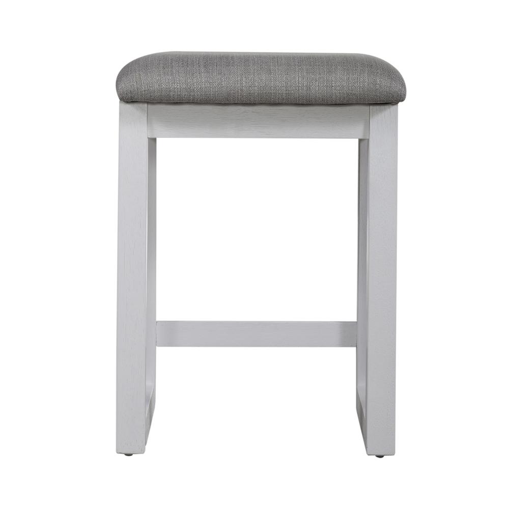 Uph Console Stool Contemporary White in Two-Tone Shell White