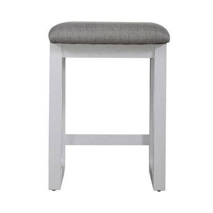 Uph Console Stool Contemporary White in Two-Tone Shell White
