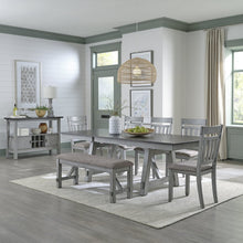 Newport 6 Piece Trestle Table Set in Rubberwood Solids w/ Mindy Veneers
