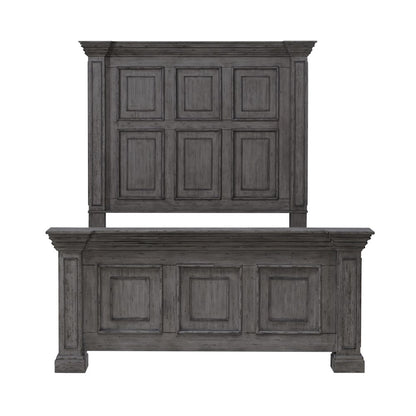 Big Valley Queen Panel Bed in Rubberwood Solids w/ Birch Veneers