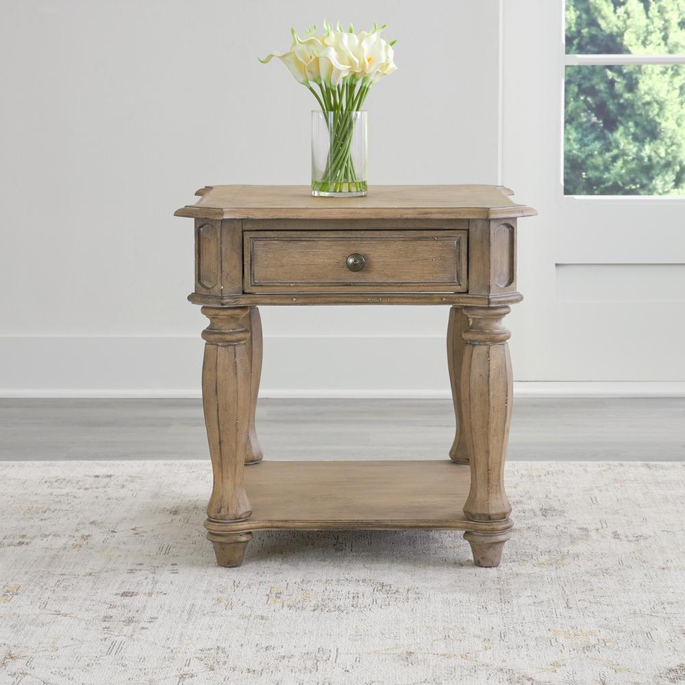 Magnolia Manor End Table in Weathered Bisque