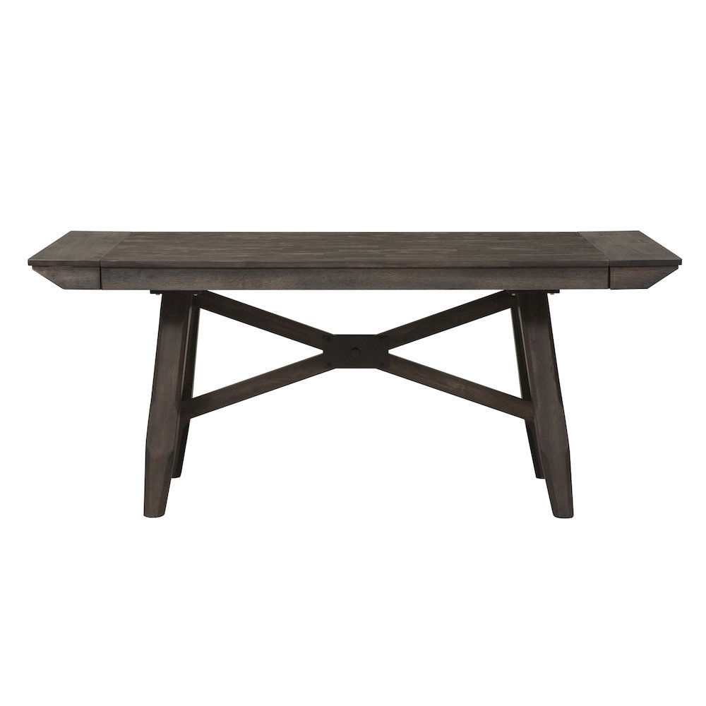 Double Bridge Trestle Table Set in Rubberwood Solids and Acacia Veneers