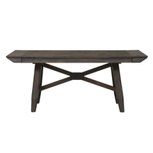 Double Bridge Trestle Table Set in Rubberwood Solids and Acacia Veneers