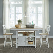 Lindsey Farm 5 Piece Gathering Table Set - Weathered White & Sandstone