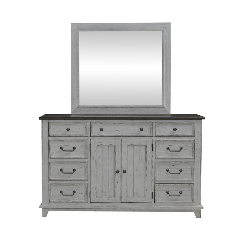 Dresser & Mirror in Pine Solids & Veneers