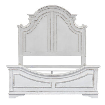 California King Panel Bed, Dresser & Mirror, Night Stand - Antique White