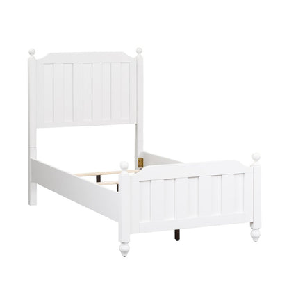 Twin Panel Bed, Dresser & Mirror in Melamine & Rubberwood Solid Frame