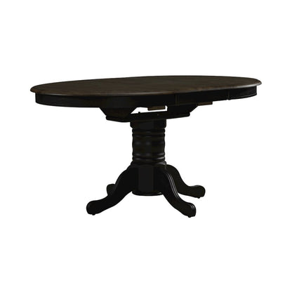 Pedestal Table Set- Black in Rubberwood Solids