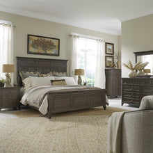 Queen Panel Bed, Dresser & Mirror, Chest, Night Stand - Saddle Brown
