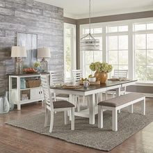 Brook Bay 6 Piece Trestle Table Set - Textured White Finish in White
