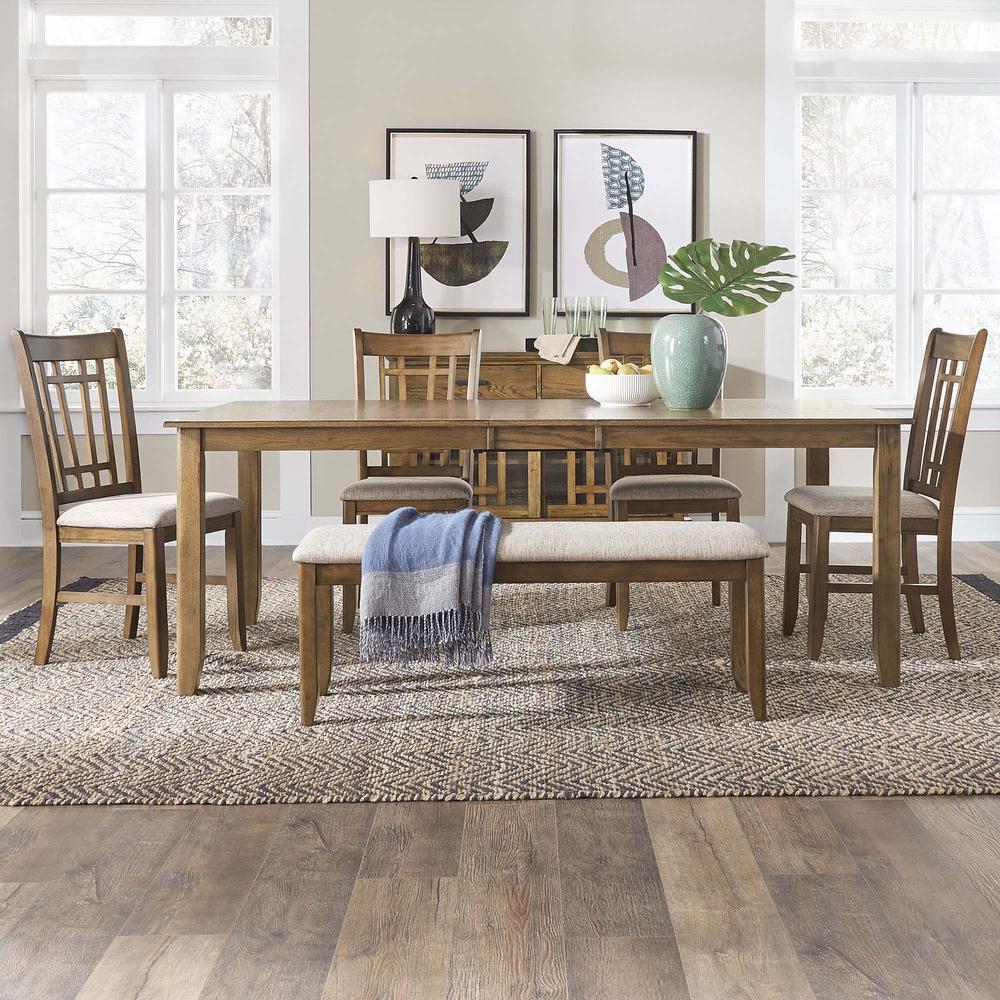 Santa Rosa 6 Piece Rectangular Table Set - Antique Honey