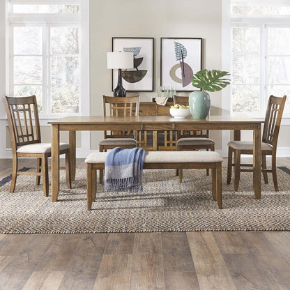 Santa Rosa 6 Piece Rectangular Table Set - Antique Honey