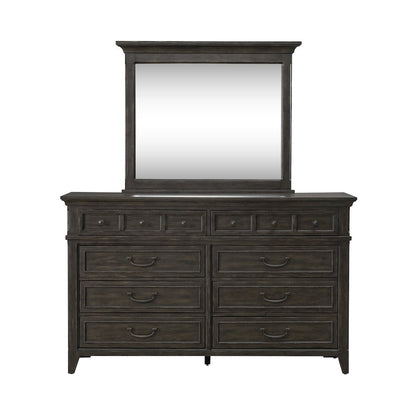 Dresser & Mirror in Rubberwood Solids & Split Heart White Oak Veneers