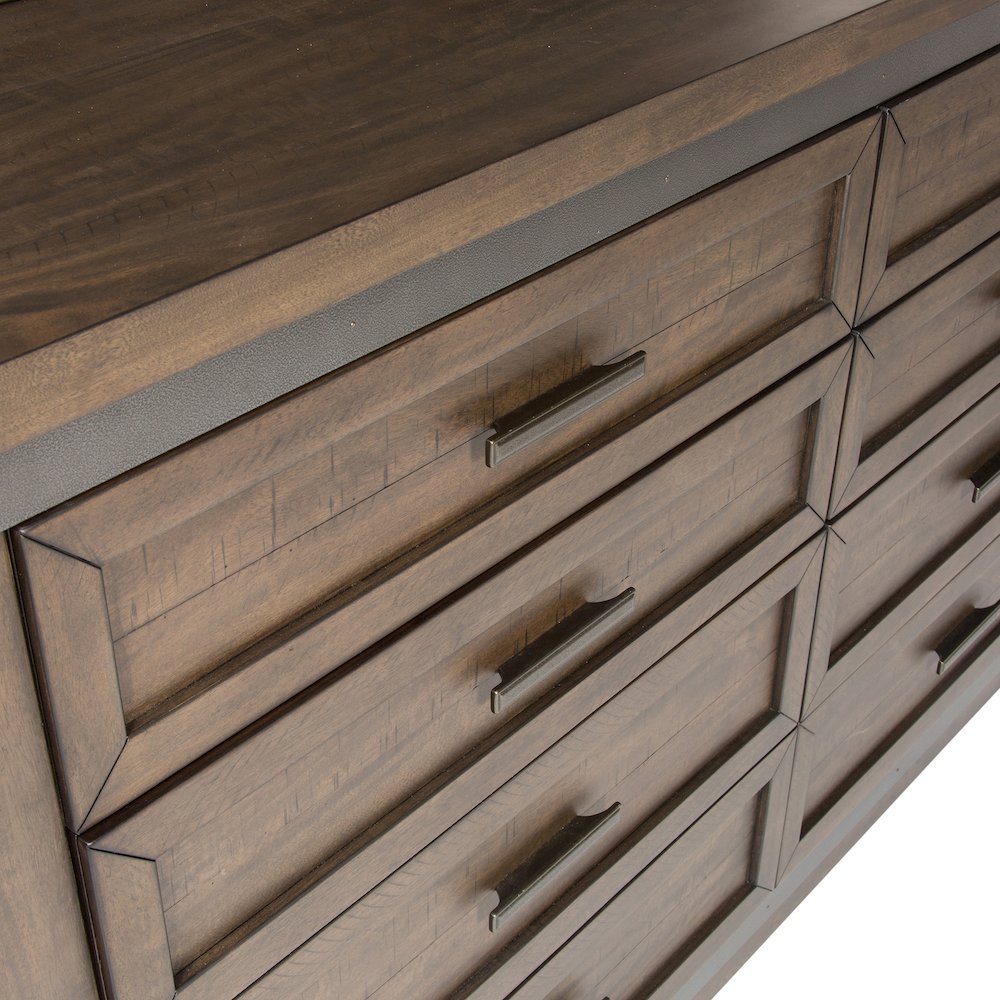 Thornwood Hills King Two Sided Storage Bed, Dresser & Mirror, Chest, Night Stand