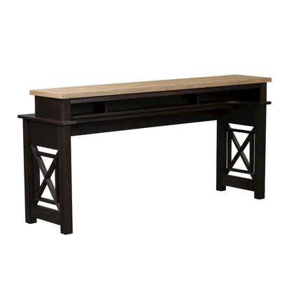 Heatherbrook 4 Piece Console Set (1-Console 3-Stools) in Acacia Solid and Veneer